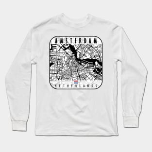 Amsterdam Map Netherlands Long Sleeve T-Shirt